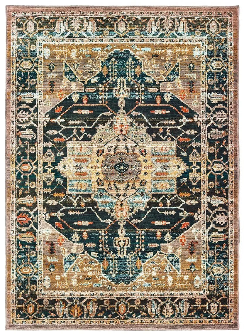 Sedona 9592B Blue Gold Rug - Rug & Home