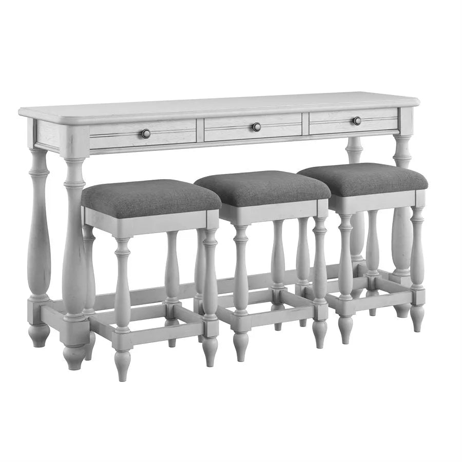 Serenity Sofa Table w/ 3 Stools - Rug & Home