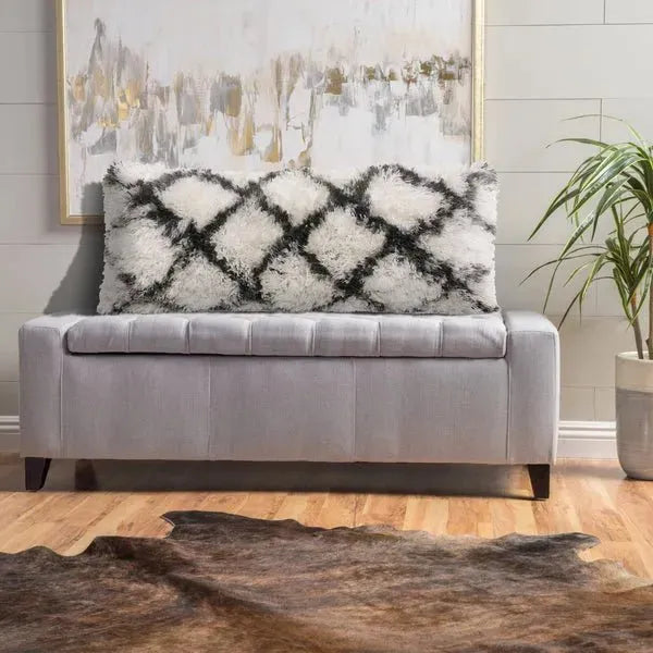 Shag 07753WLT White/Black Lattice Pillow