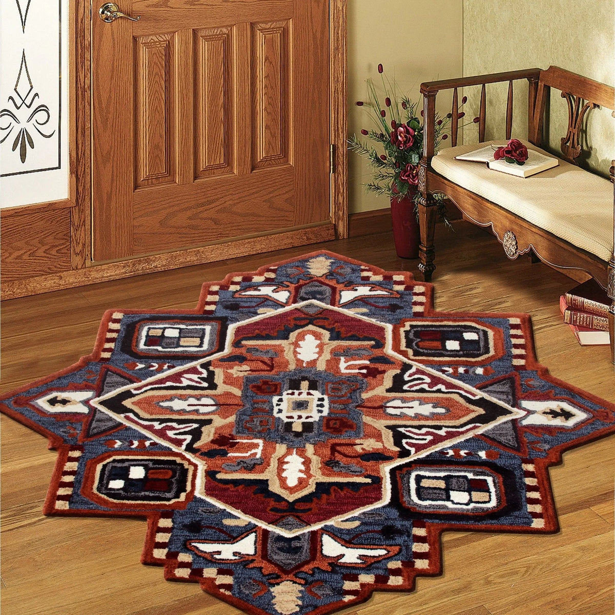 Shapes Lr50924 Blue/Red/Orange/White Rug - Rug & Home