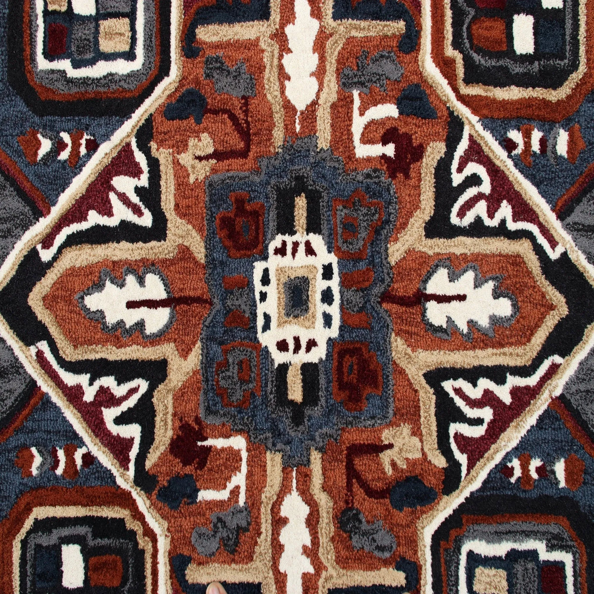 Shapes Lr50924 Blue/Red/Orange/White Rug - Rug & Home