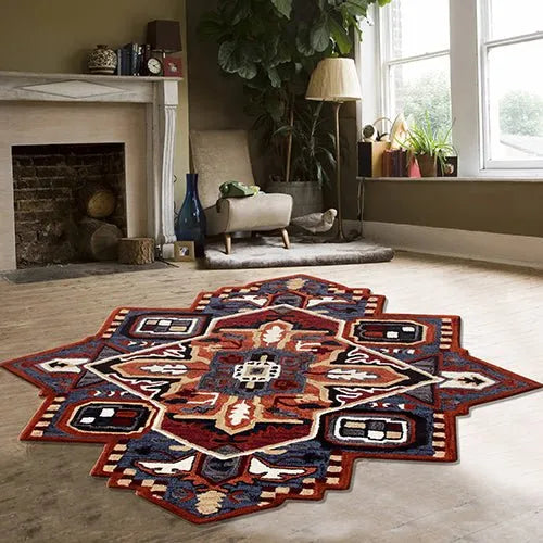 Shapes Lr50924 Blue/Red/Orange/White Rug - Rug & Home