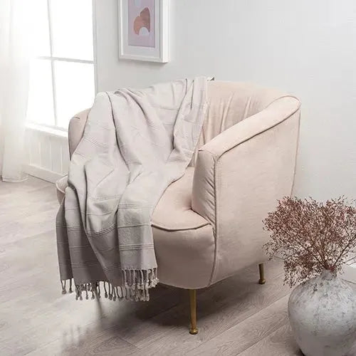 Silas 80313BEI Beige Throw Blanket