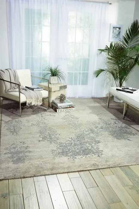 Silk Shadows SHA14 Ivory/Silver Rug
