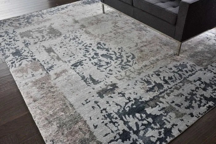 Silk Shadows SHA16 Silver Grey Rug - Rug & Home