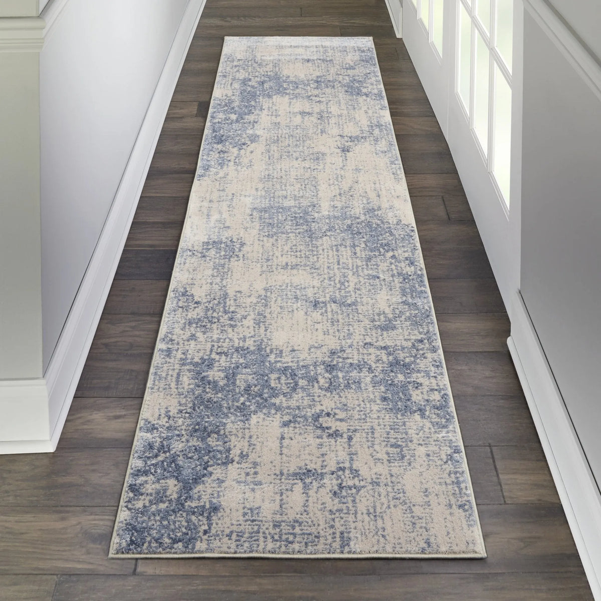 Silky Textures SLY01 Ivory/Blue Rug - Rug & Home