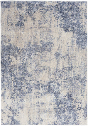 Silky Textures SLY01 Ivory/Blue Rug - Rug & Home