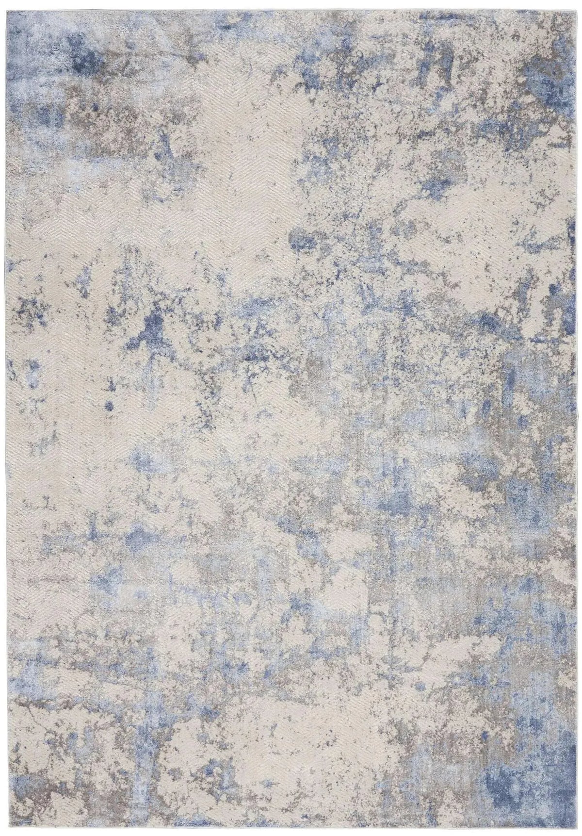 Silky Textures SLY04 Blue/Ivory/Grey Rug