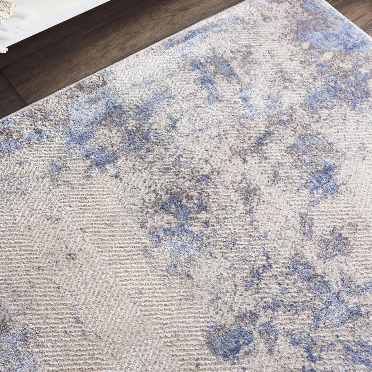 Silky Textures SLY04 Blue/Ivory/Grey Rug