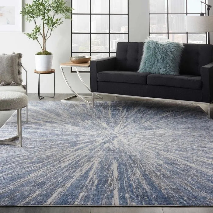 Silky Textures SLY05 Blue/Grey Rug - Rug & Home