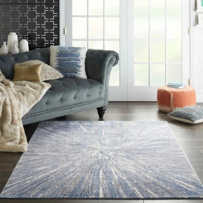 Silky Textures SLY05 Blue/Grey Rug - Rug & Home