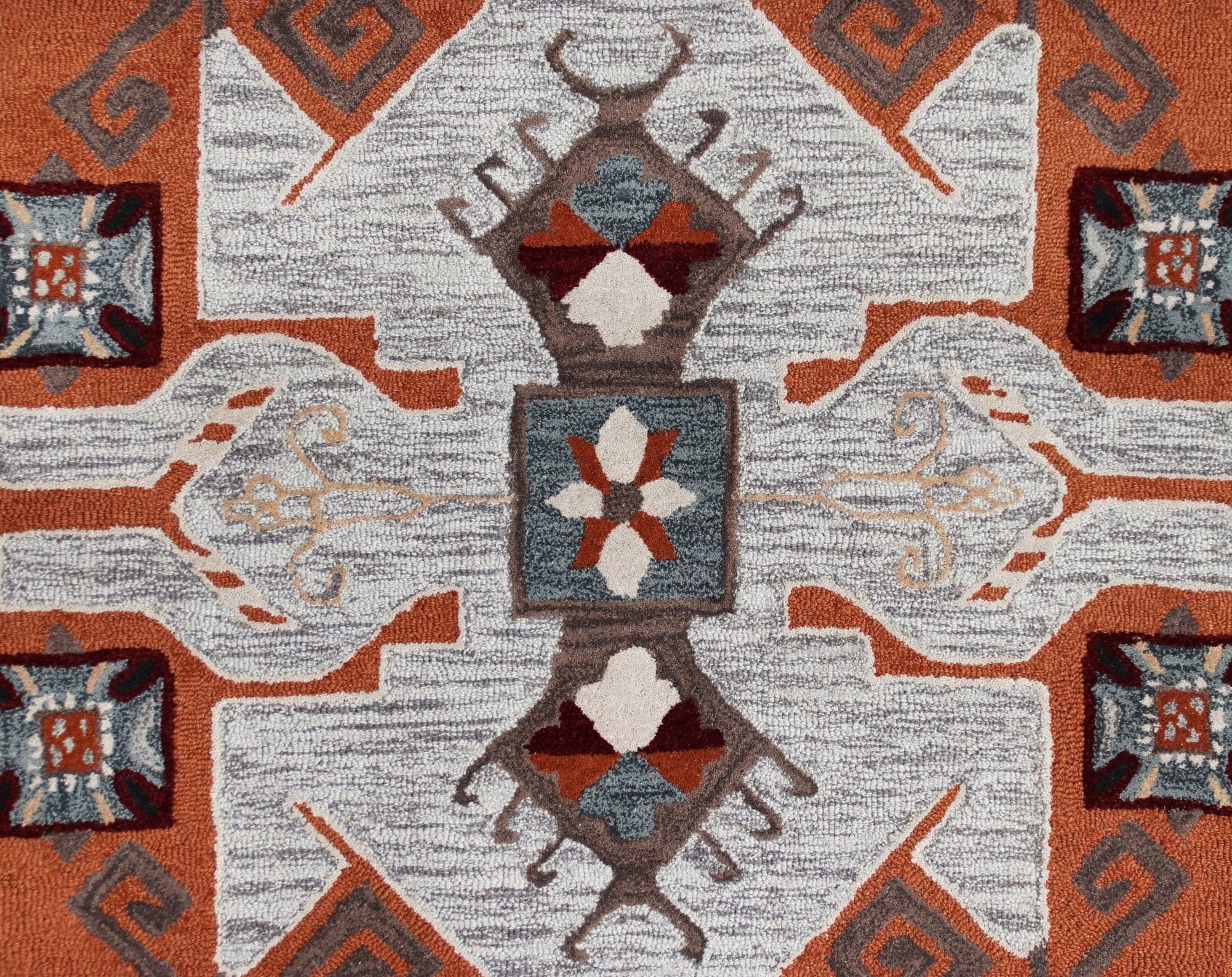 Sinuous Lr54119 Terracotta/Gray/Blue Rug - Rug & Home