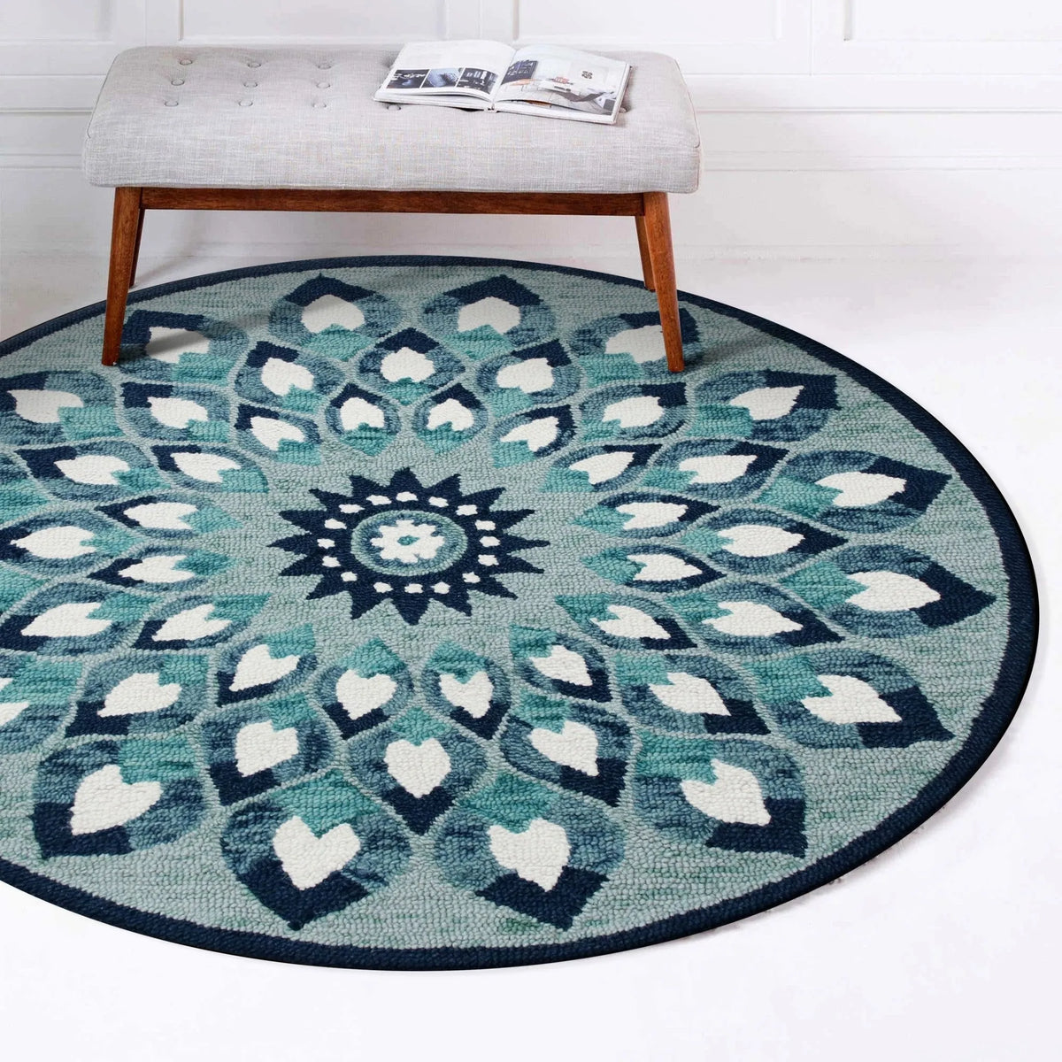 Sinuous Lr54151 Blue/White Rug - Rug & Home