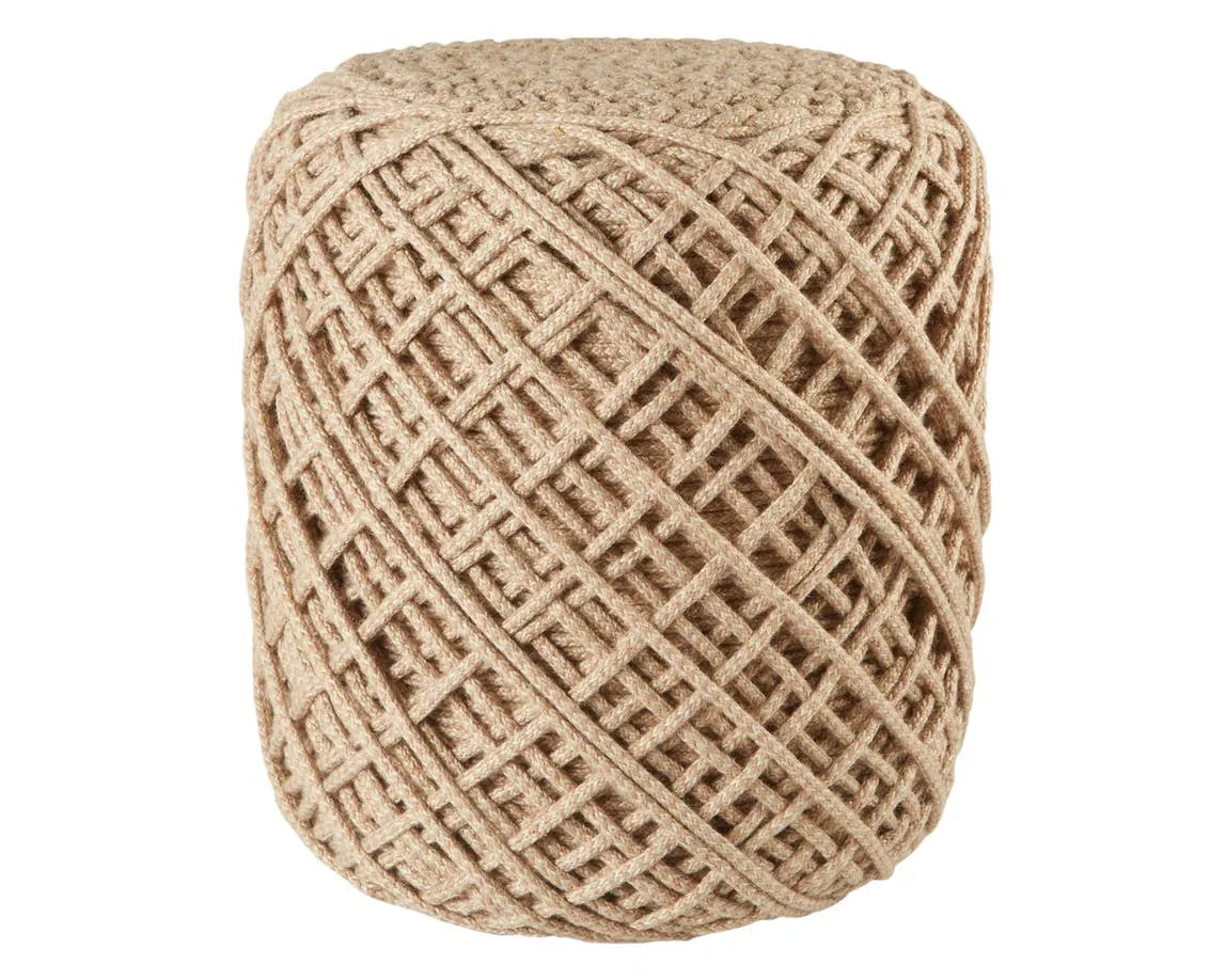 Skandi SKA04 Light Taupe Pouf - Rug & Home