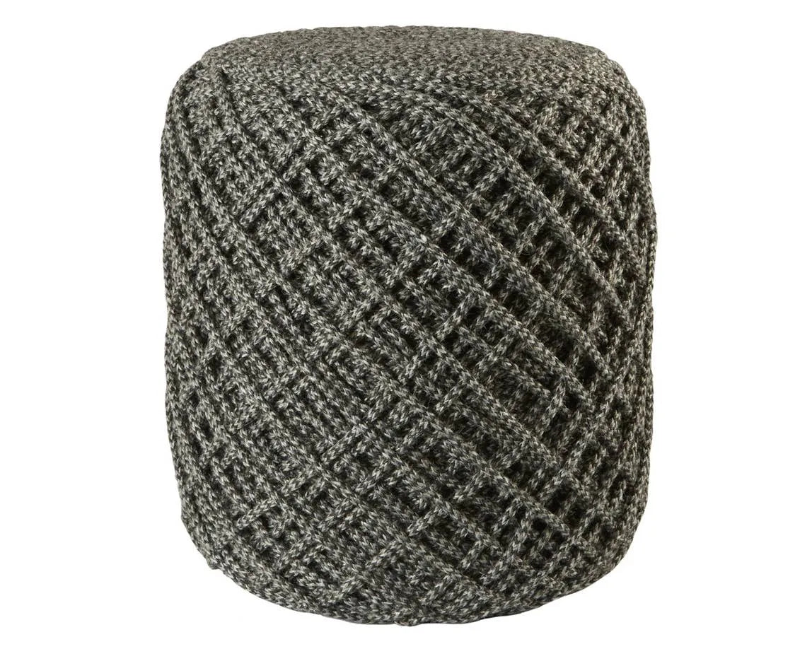 Skandi SKA05 Grey/Black Pouf - Rug & Home