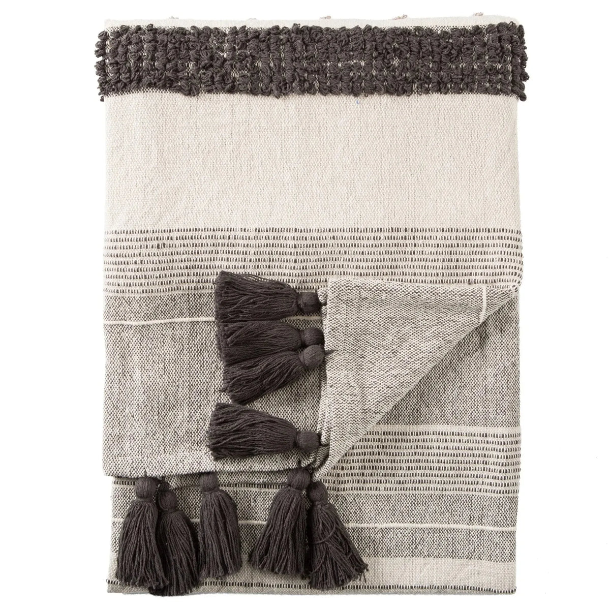 Sojourn SOJ01 Sur Gray/Ivory Throw Blanket