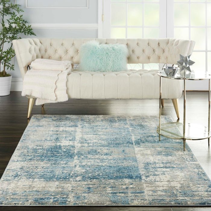 Solace SLA02 Ivory/Grey/Blue Rug - Rug & Home