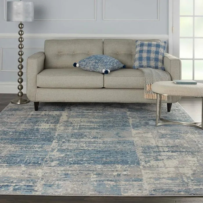 Solace SLA02 Ivory/Grey/Blue Rug - Rug & Home