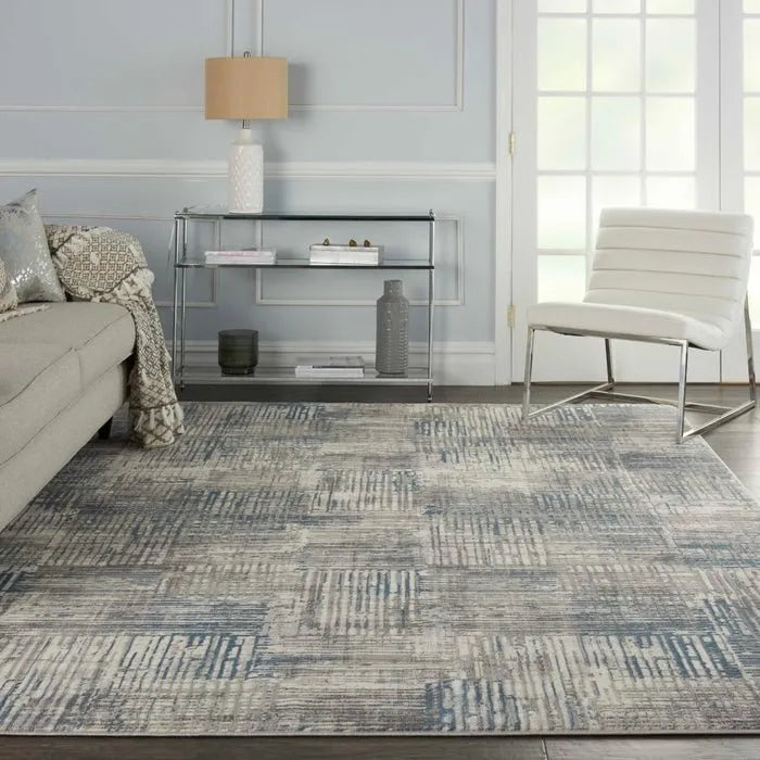 Solace SLA03 Ivory/Grey/Blue Rug - Rug & Home