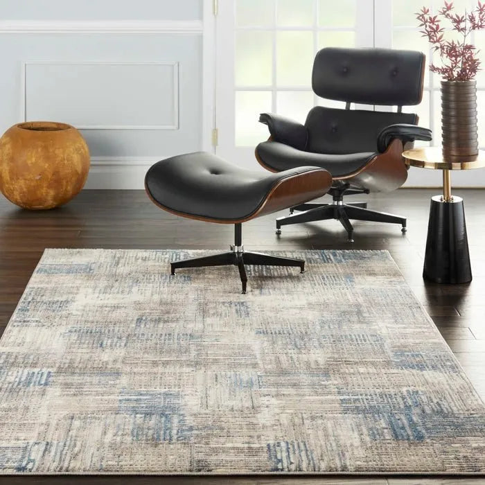 Solace SLA03 Ivory/Grey/Blue Rug - Rug & Home