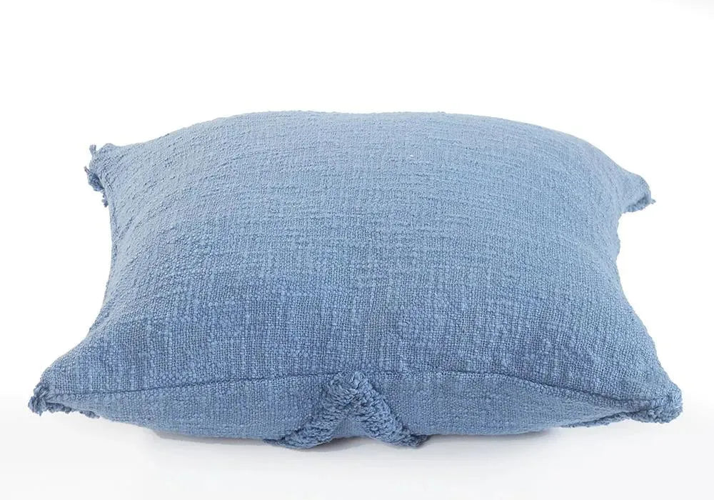Solid Denim Blue Diamond Tufted LR07324 Throw Pillow