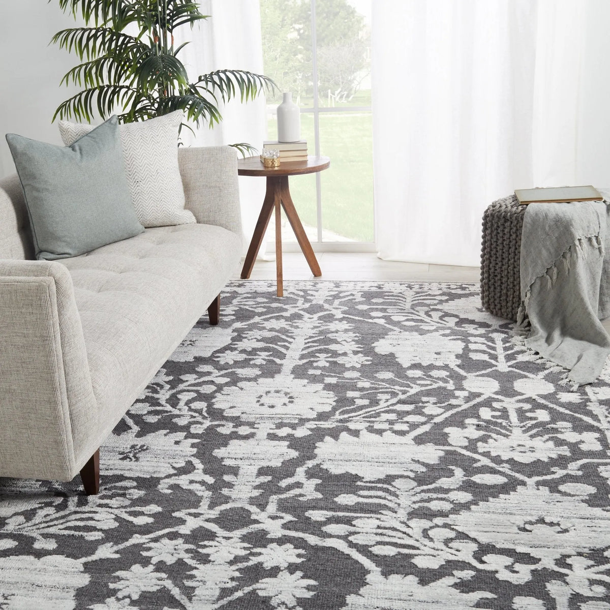 Sonnette Snn01 Riona Gray/White Rug - Rug & Home