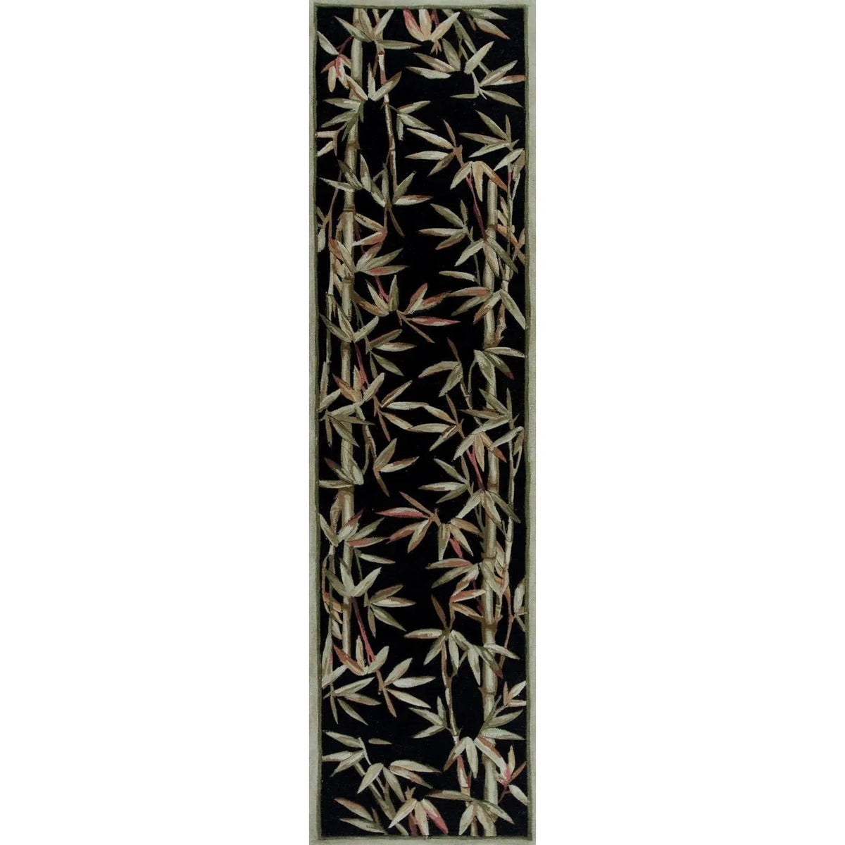 Sparta 3147 Bamboo Border Black Rug