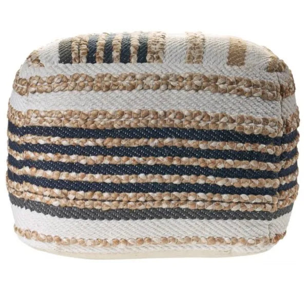 Spruce 99757NBK Natural/Black Pouf - Rug & Home