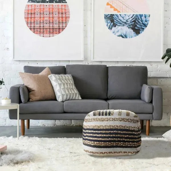 Spruce 99757NBK Natural/Black Pouf