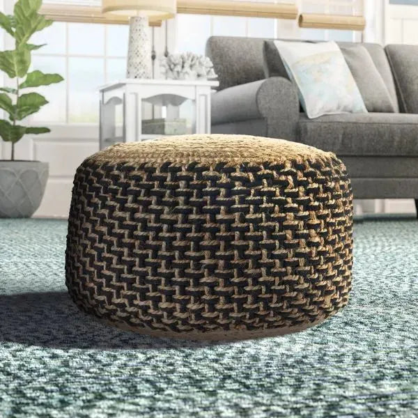 Spruce 99761NBK Natural/Black Pouf