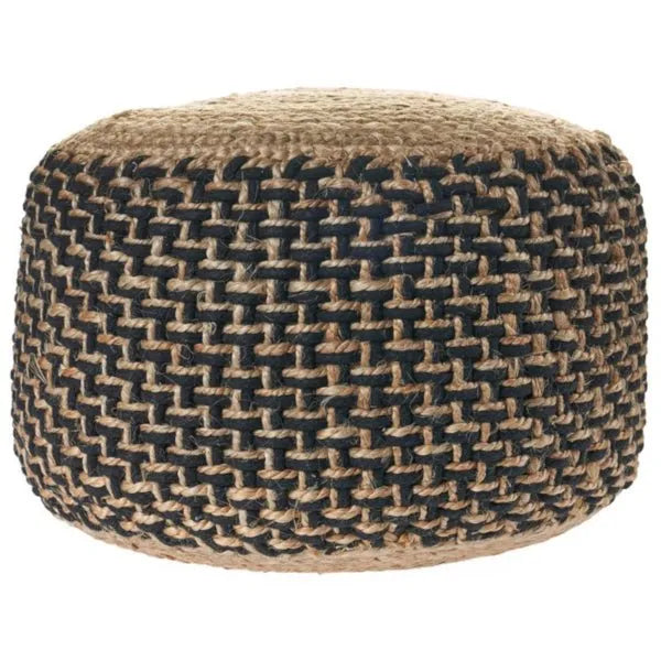 Spruce 99761NBK Natural/Black Pouf - Rug & Home