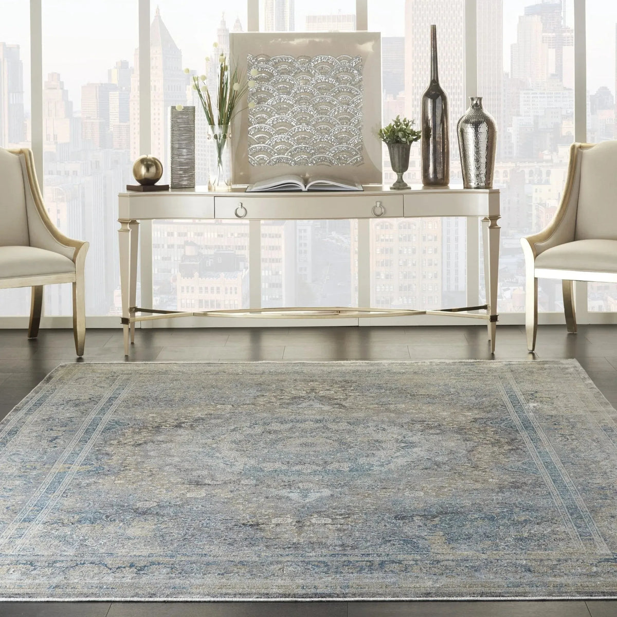 Starry Nights STN06 Cream Blue Rug