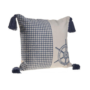 Steer the Way Nautical Gingham LR07484 Throw Pillow - Rug & Home