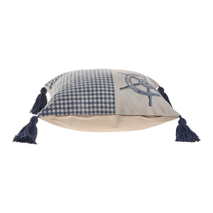Steer the Way Nautical Gingham LR07484 Throw Pillow - Rug & Home