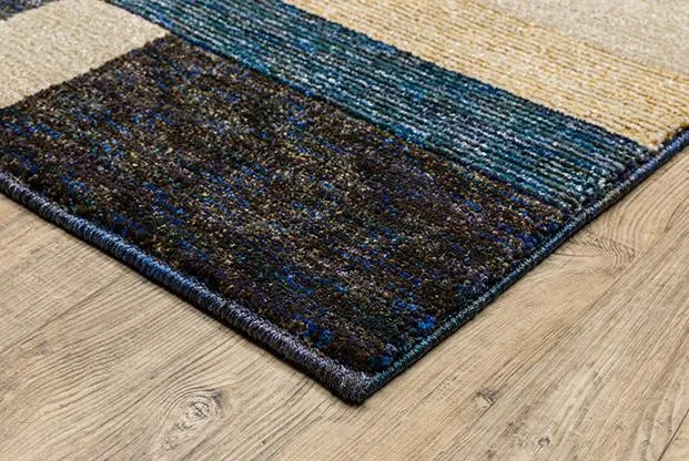 Strada Str01 Gold/Blue Rug - Rug & Home