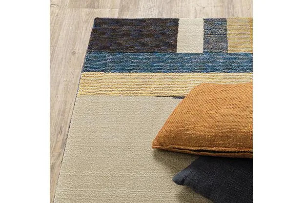 Strada Str01 Gold/Blue Rug - Rug & Home