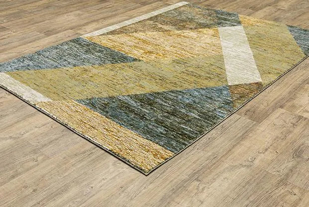 Strada Str09 Gold/Blue Rug - Rug & Home