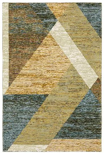 Strada Str09 Gold/Blue Rug - Rug & Home