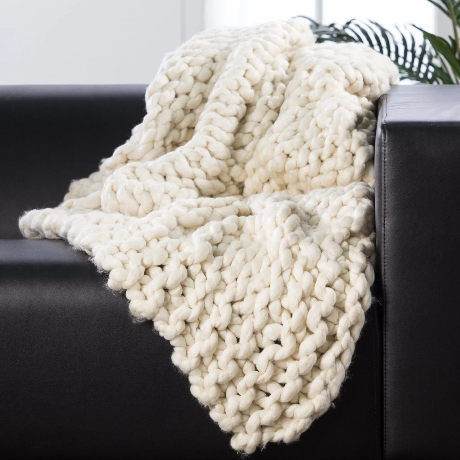 Sublime By Nikki Chu SBK07 Aya Ivory Throw Blanket - Rug & Home