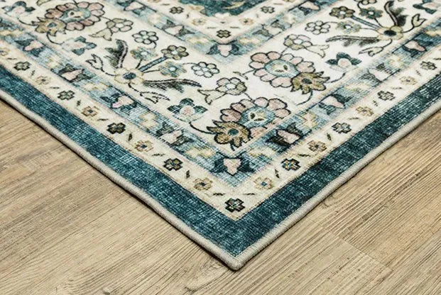 Sumter SUM08 Teal/Ivory Rug