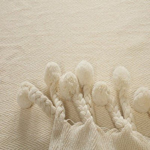 Sundry 80181NAT Natural Throw Blanket - Rug & Home