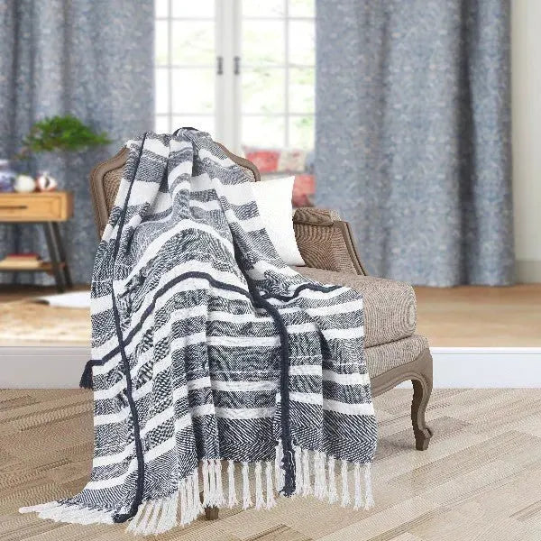 Sundry 80191NAV Navy Throw Blanket