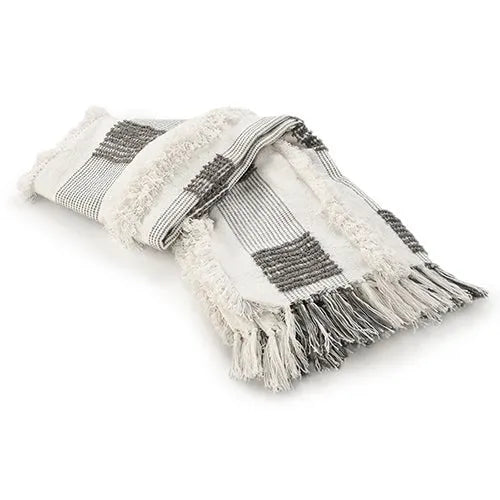 Sundry 80273SWT Sharkskin/White Throw Blanket - Rug & Home