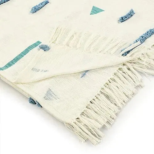 Sundry 80274AHW Aqua Haze/White Throw Blanket