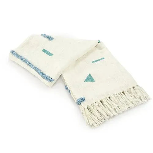 Sundry 80274AHW Aqua Haze/White Throw Blanket