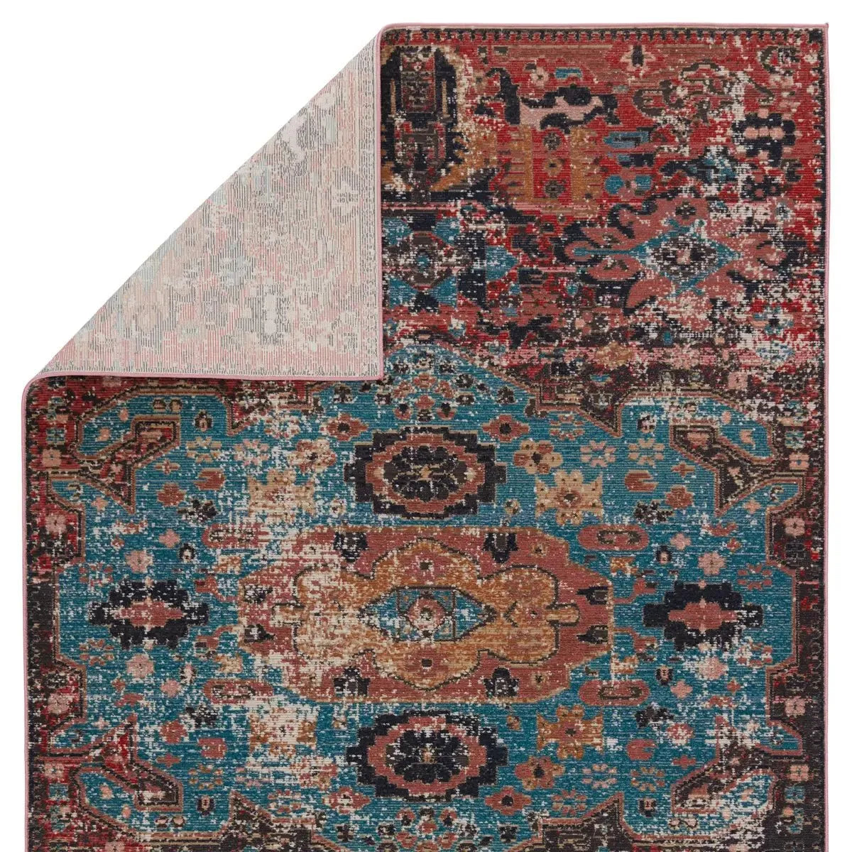 Swoon SWO01 Teal/Red Rug - Rug & Home