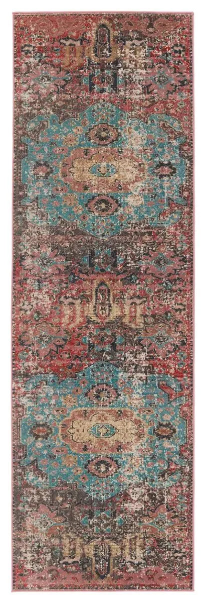 Swoon SWO01 Teal/Red Rug - Rug & Home