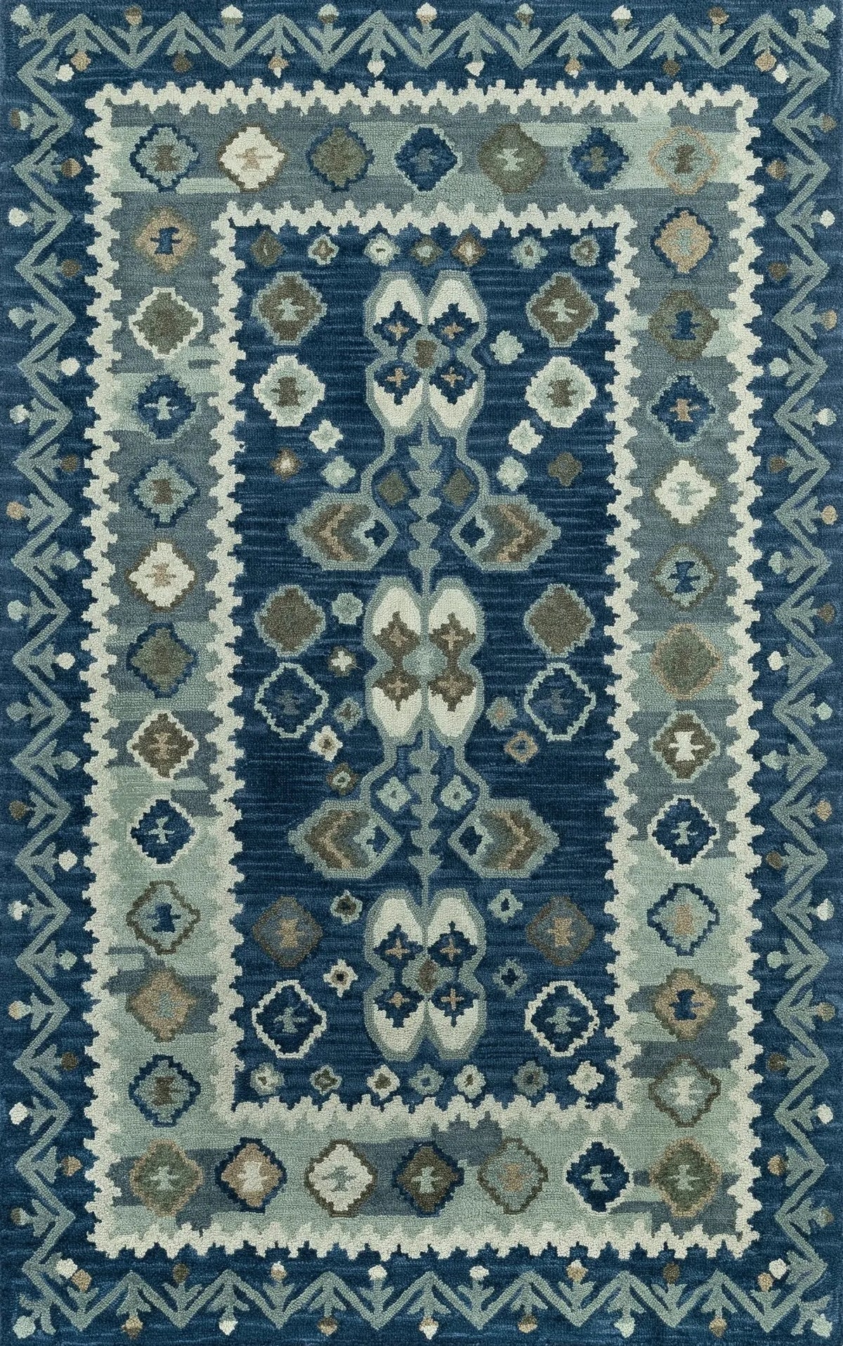 Tangier Tan-1 Blue Rug - Rug & Home