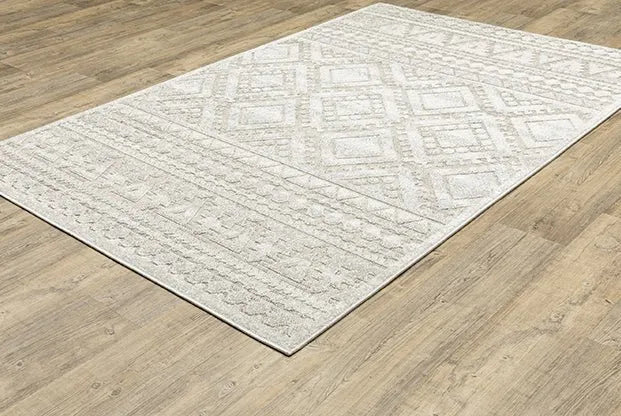 Tangier TAN01 White/Ivory Rug - Rug & Home