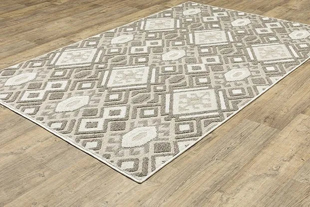 Tangier TAN10 Off-white/Grey Rug - Rug & Home